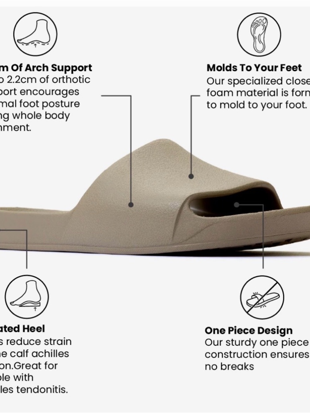 Archies Women's size US10 or Men’s size US9 Slide Sandals in Taupe Beige - Picture 8 of 11